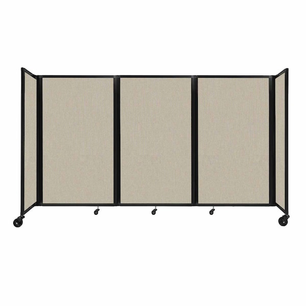 Room Divider 360 Folding Portable Partition 8'6" x 5' Sand Fabric